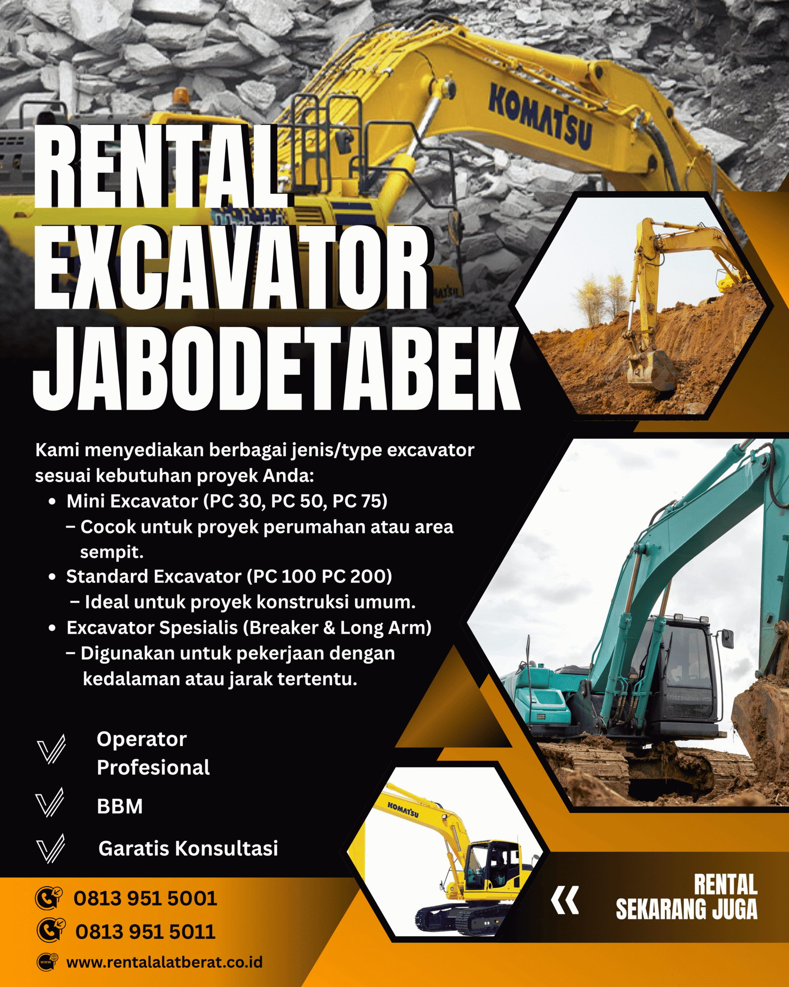 Harga Sewa Excavator Murah Per Jam 2026