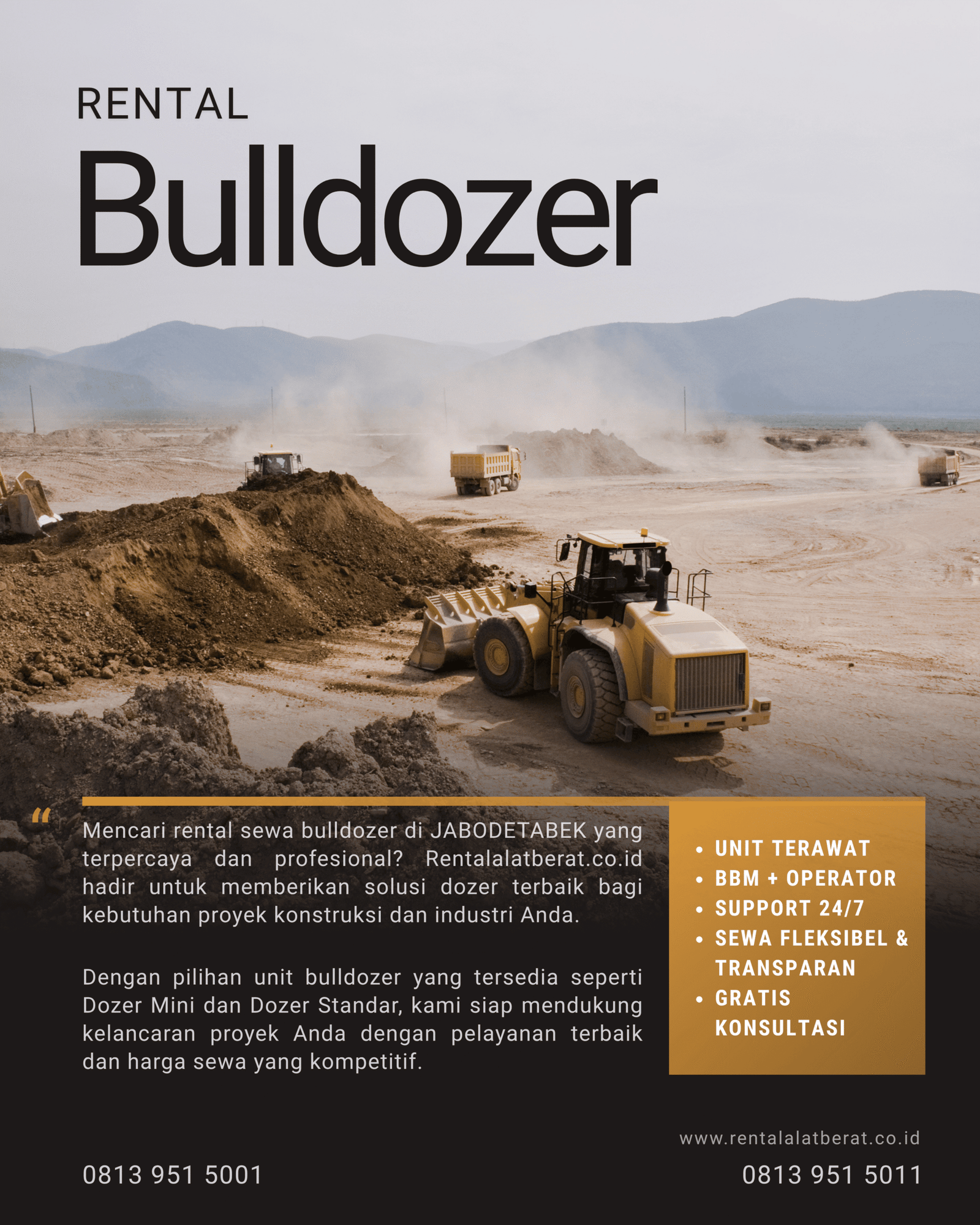 Sewa Bulldozer D31, D65, D85 Harga Terjangkau 2026