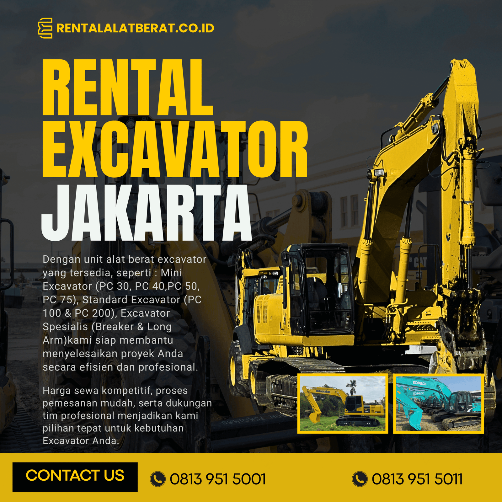 Harga Sewa Excavator Jakarta Per Jam Juli 2026